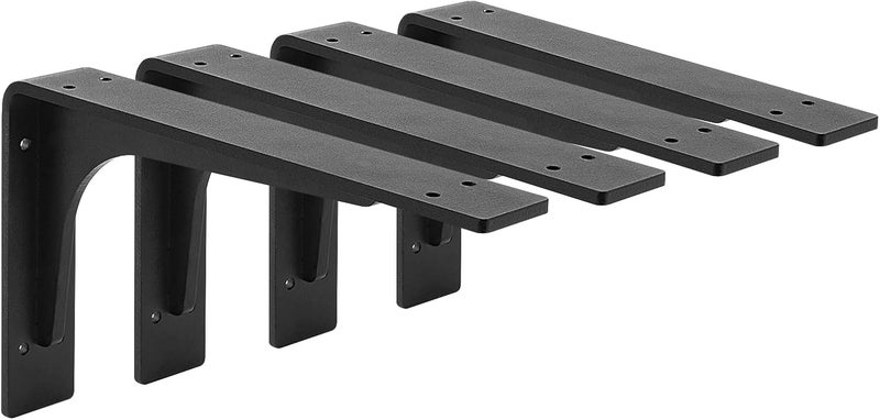 Firmetal دعامة رف 10"x 6" ، دعائم رف L ، أقصى تحميل 300 رطل ، دعامة رف معدنية ثقيلة من سبائك متميزة ، تشمل أدوات تثبيت عالية القوة ، دعم سطح الطاولة ، دعامة زاوية ، عبوة من 4. - Image 1